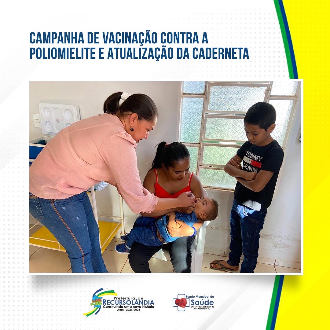 Campanha de vacinação contra a poliomielite e atualização da caderneta