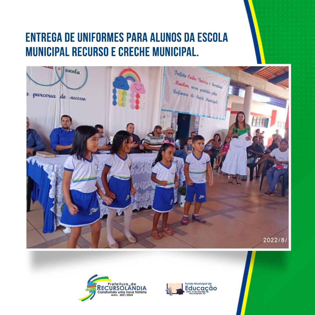 Prefeitura de Recursolândia realiza entrega de uniformes escolares